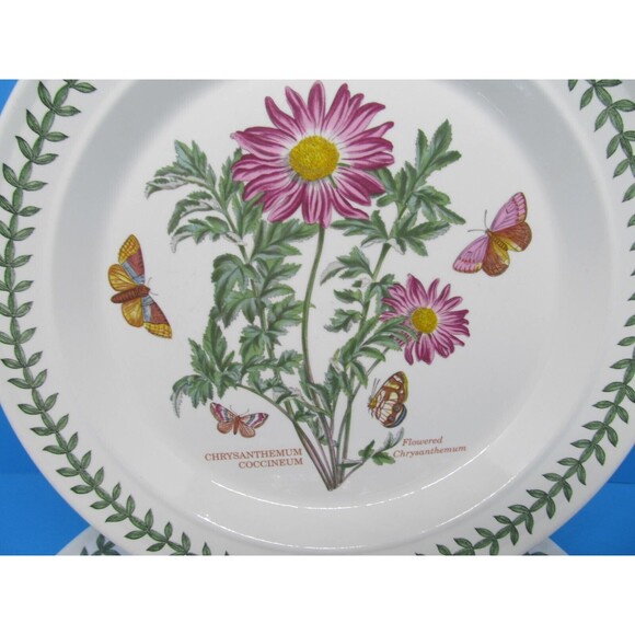 Portmeirion Chrysanthemum And Lonicera Set Of 2 Floral 10 1/2" Dinner Plates VGC - Picture 3 of 13